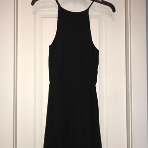 High Neck Long Black Dress